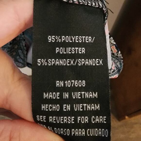 Be by Chetta Womens Dress Knit Sz 16 Black Multi Print Half Sleeve Midi Boho - Picture 8 of 9